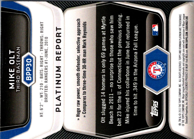 2012 Bowman Platinum Prospects Mike Olt