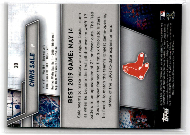 2019 Bowman's Best Purple Refractor Chris Sale