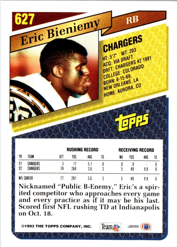 1993 Topps Gold Eric Bieniemy