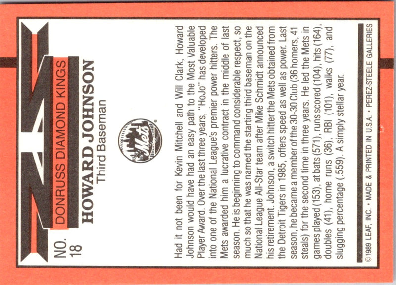 1990 Donruss Super Diamond Kings Howard Johnson