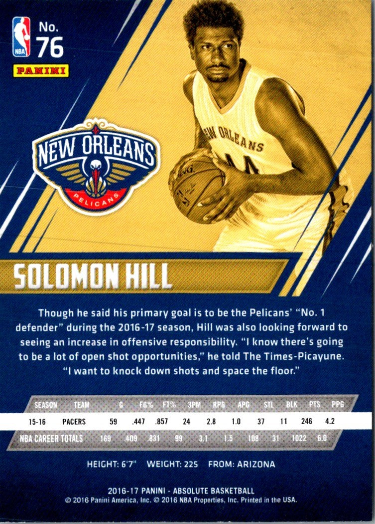 2016 Panini Absolute Solomon Hill