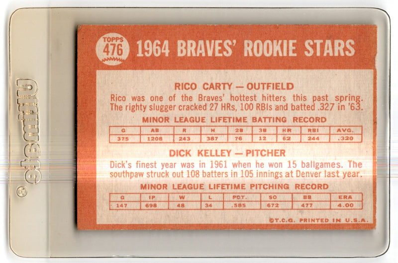 1964 Topps 1964 Braves Rookie Stars - Rico Carty/Dick Kelley