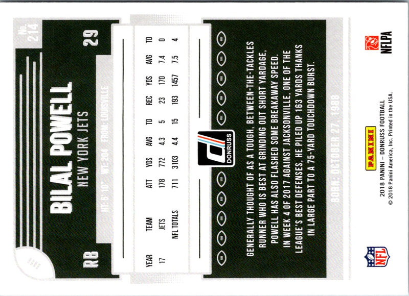2018 Donruss Bilal Powell