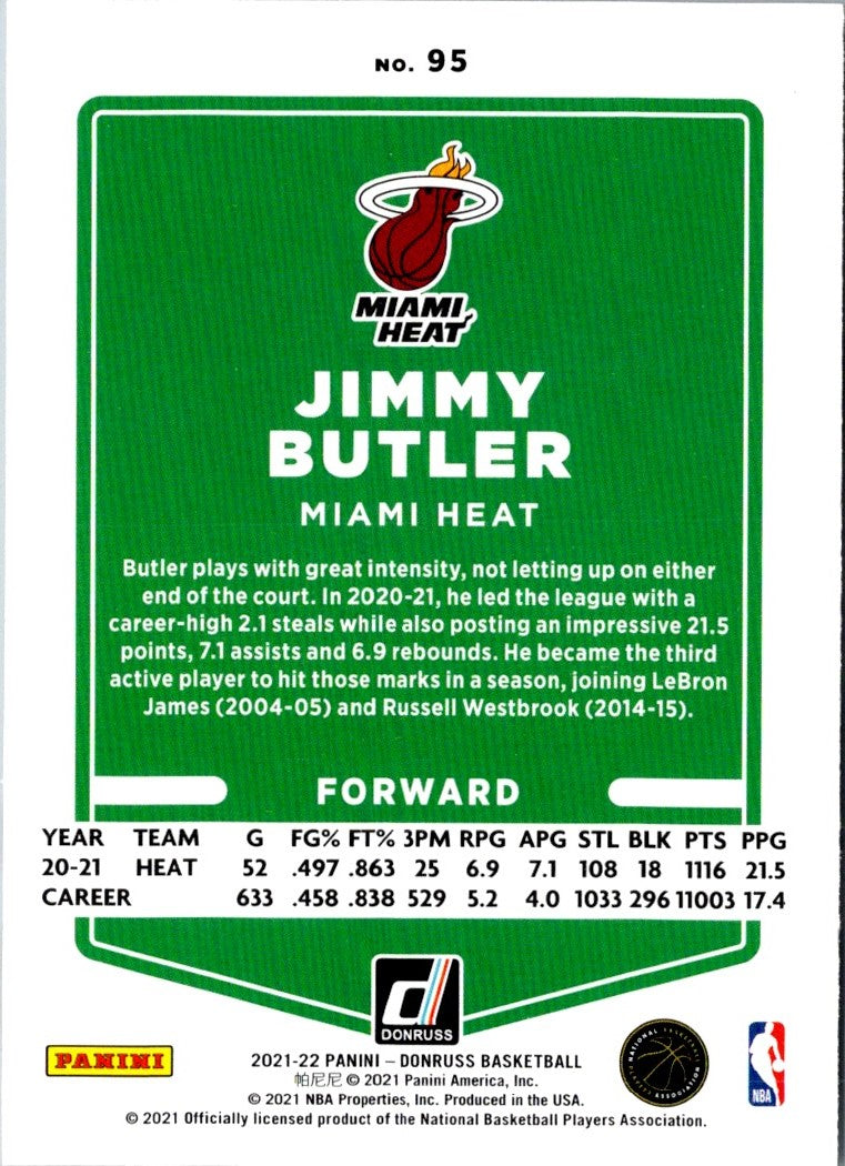 2021 Donruss Holo Red and Gold Laser Jimmy Butler