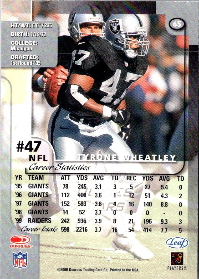 2000 Leaf Rookies & Stars Tyrone Wheatley