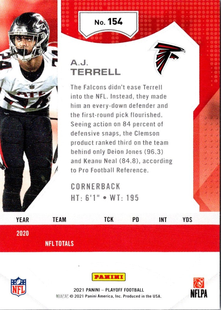 2021 Panini Playoff Red Zone A.J. Terrell