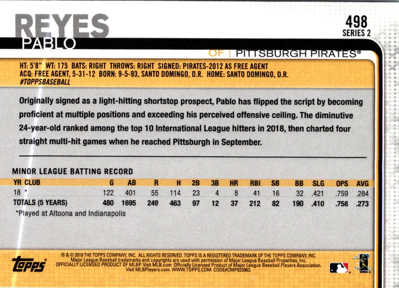 2019 Topps Pablo Reyes