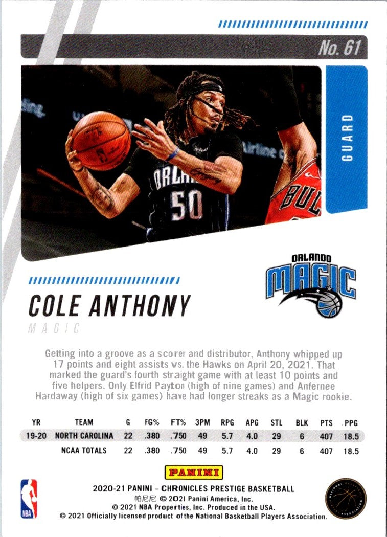 2021 Panini Revolution Cole Anthony