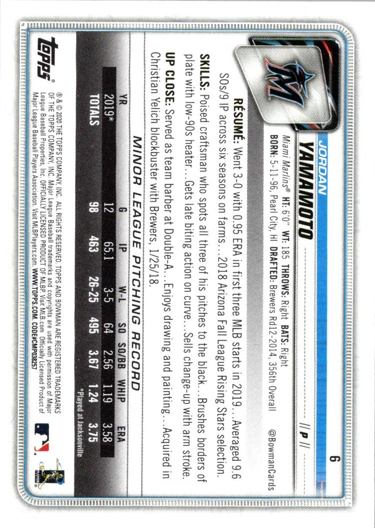 2020 Bowman Jordan Yamamoto