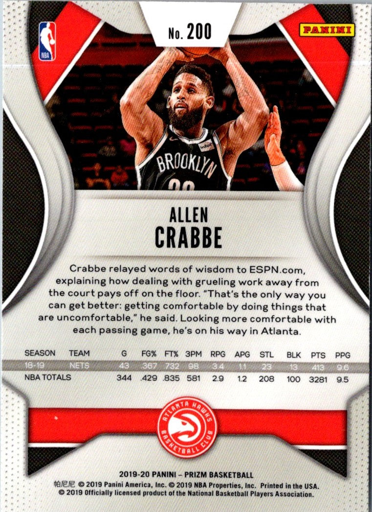 2019 Panini Prizm Allen Crabbe