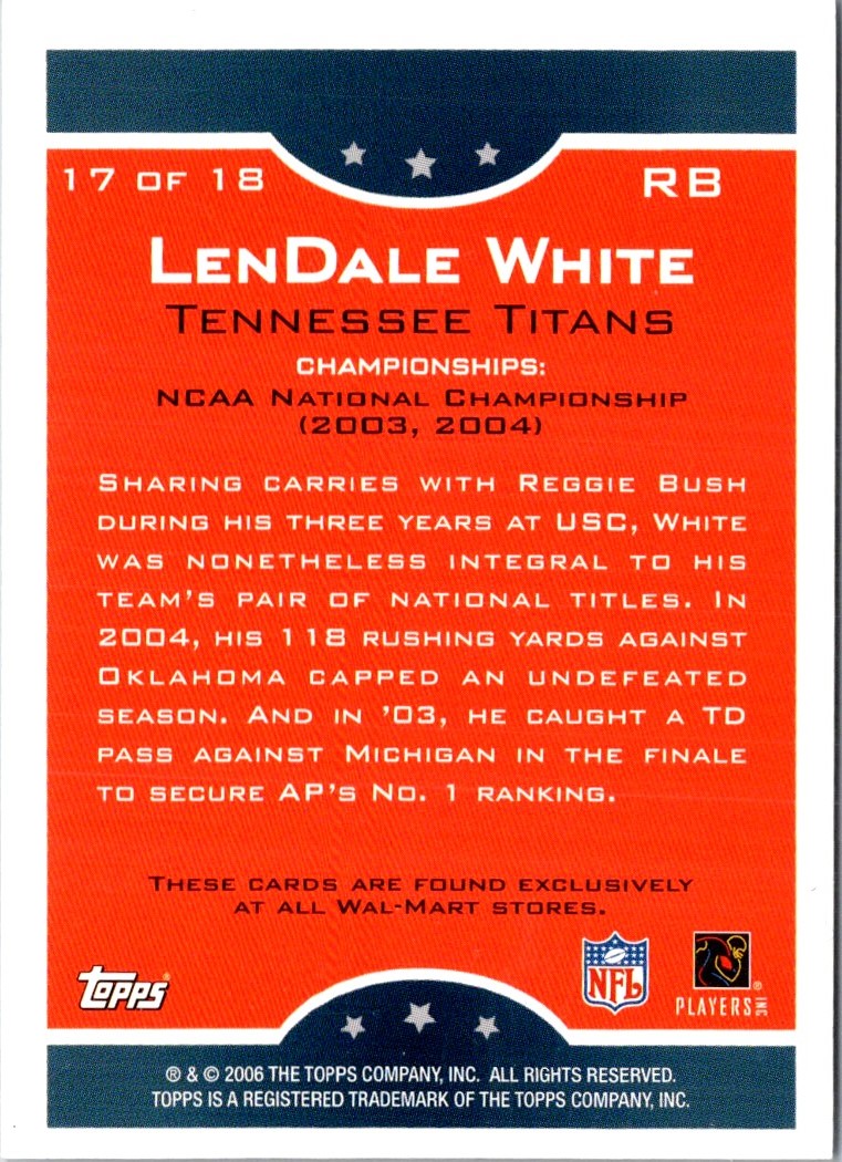 2006 Topps True Champions LenDale White
