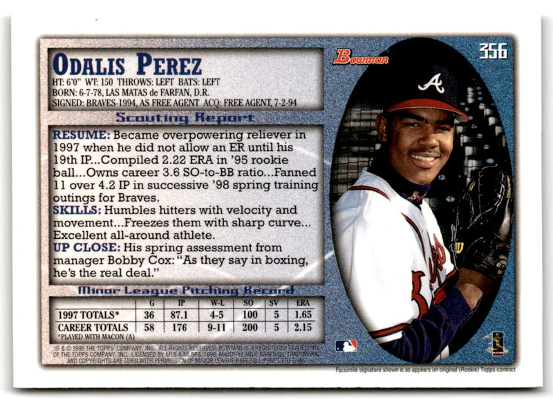 1998 Bowman Odalis Perez