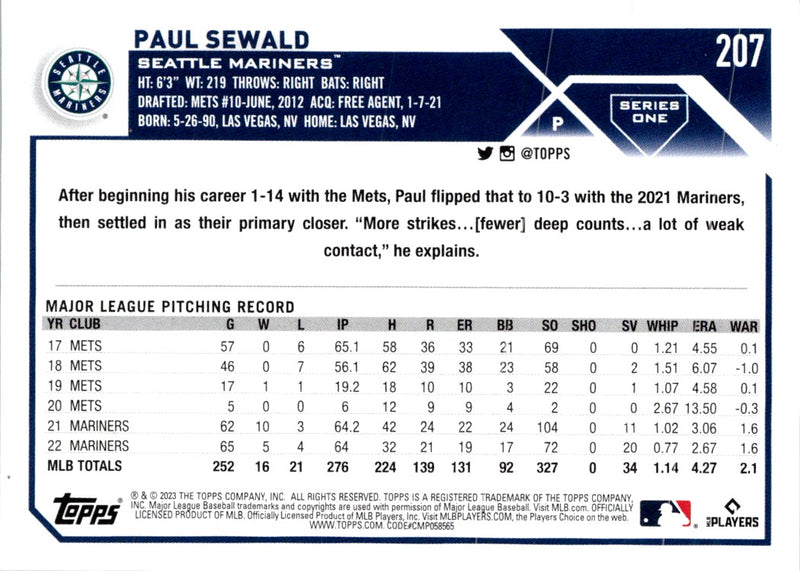 2023 Topps Paul Sewald