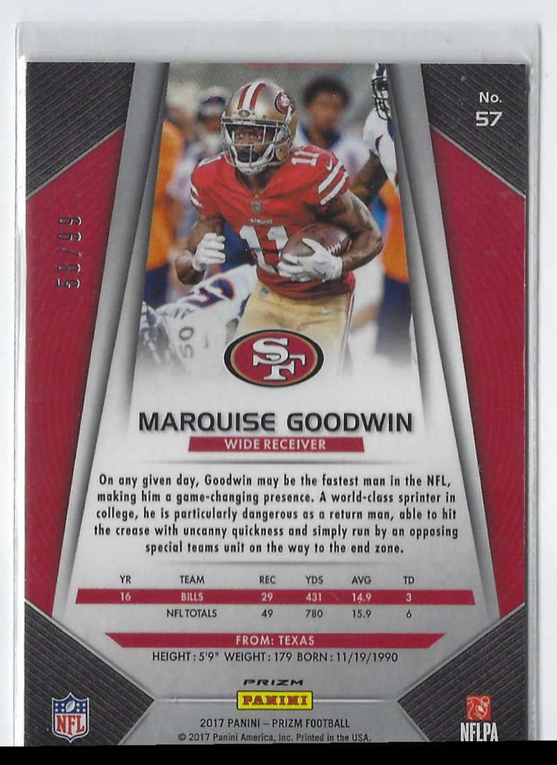 2017 Panini Prizm Green /99 Marquise Goodwin