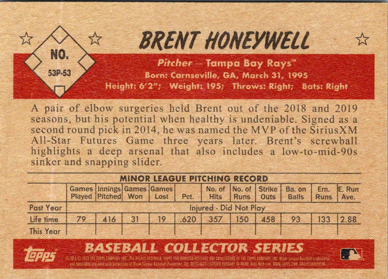 2019 Bowman Heritage Prospects Brent Honeywell