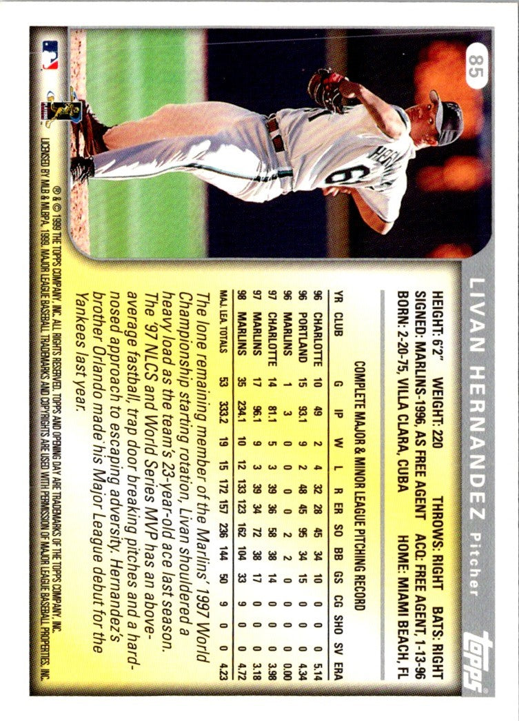 1999 Topps Opening Day Livan Hernandez