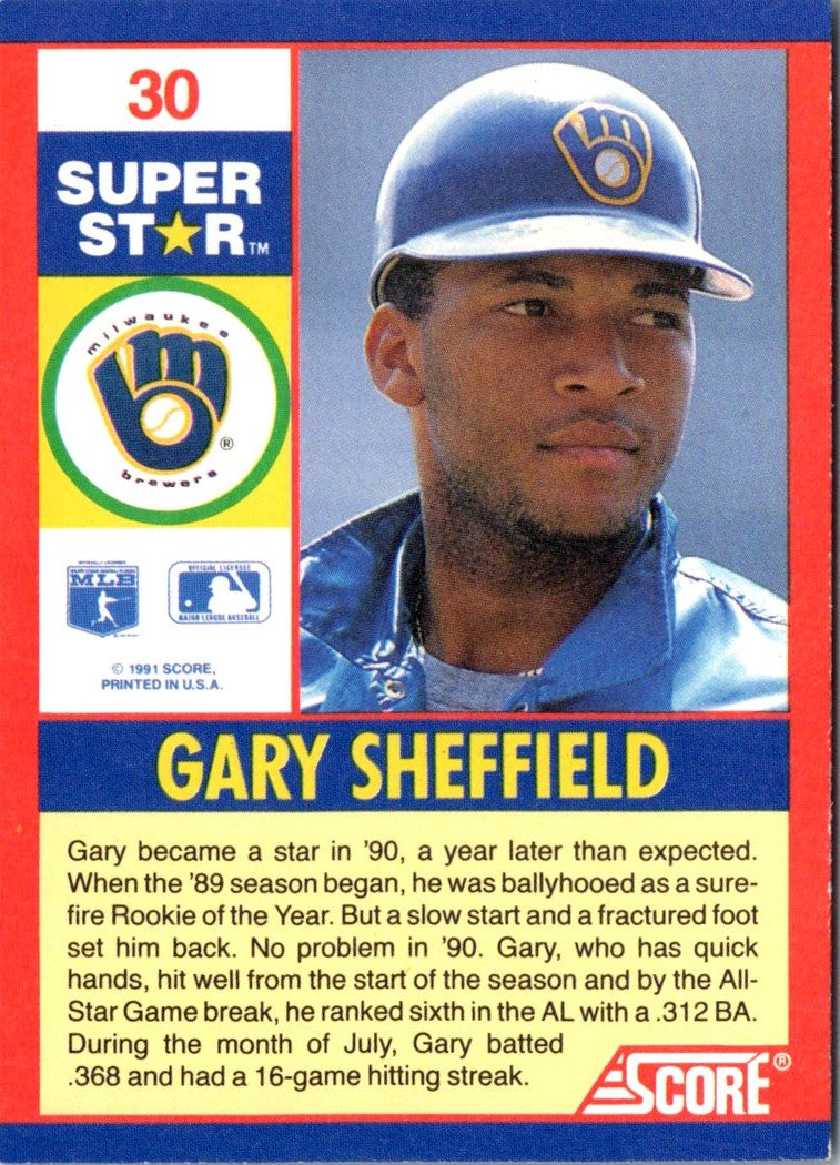 1991 Score 100 Superstars Gary Sheffield