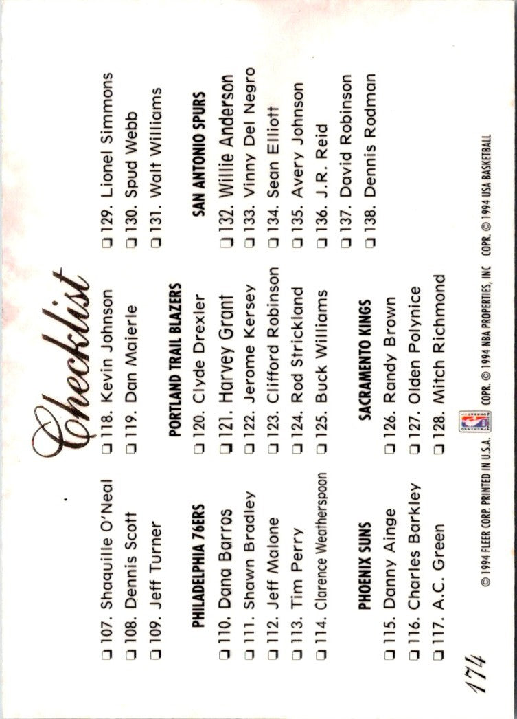 1994 Flair Checklist