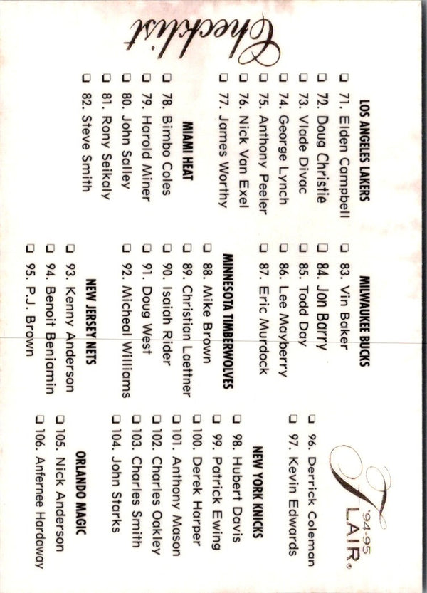 1994 Flair Checklist #174