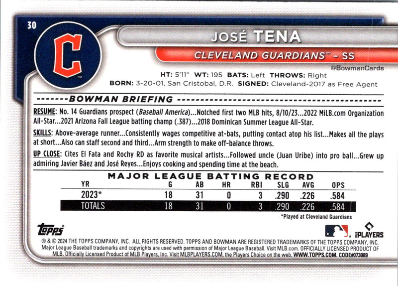 2024 Bowman Jose Tena