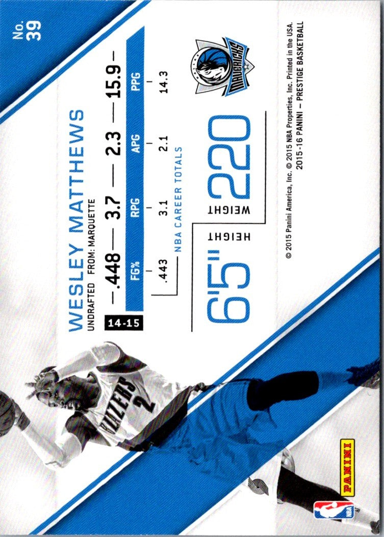 2015 Panini Prestige Wesley Matthews