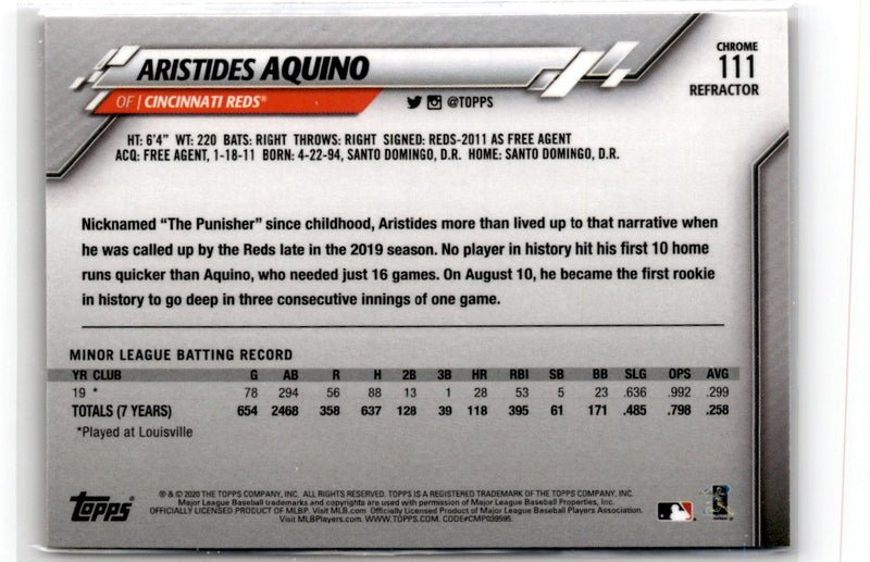 2020 Topps Chrome Aristides Aquino