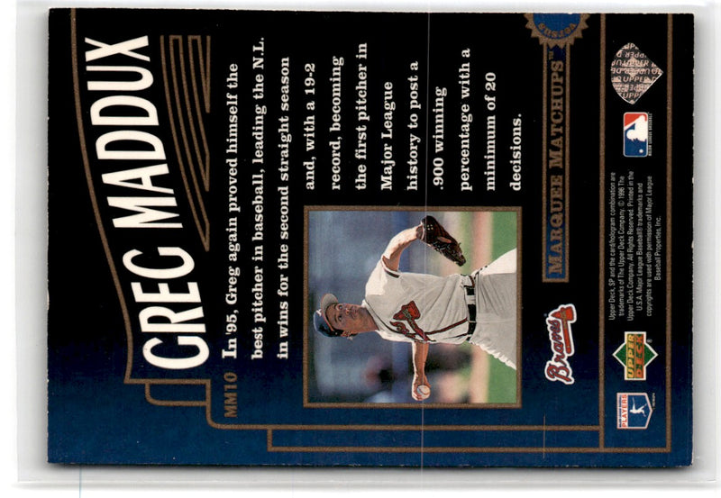 1996 SP Marquee Matchups Blue Greg Maddux