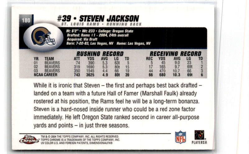 2004 Topps Chrome Steven Jackson