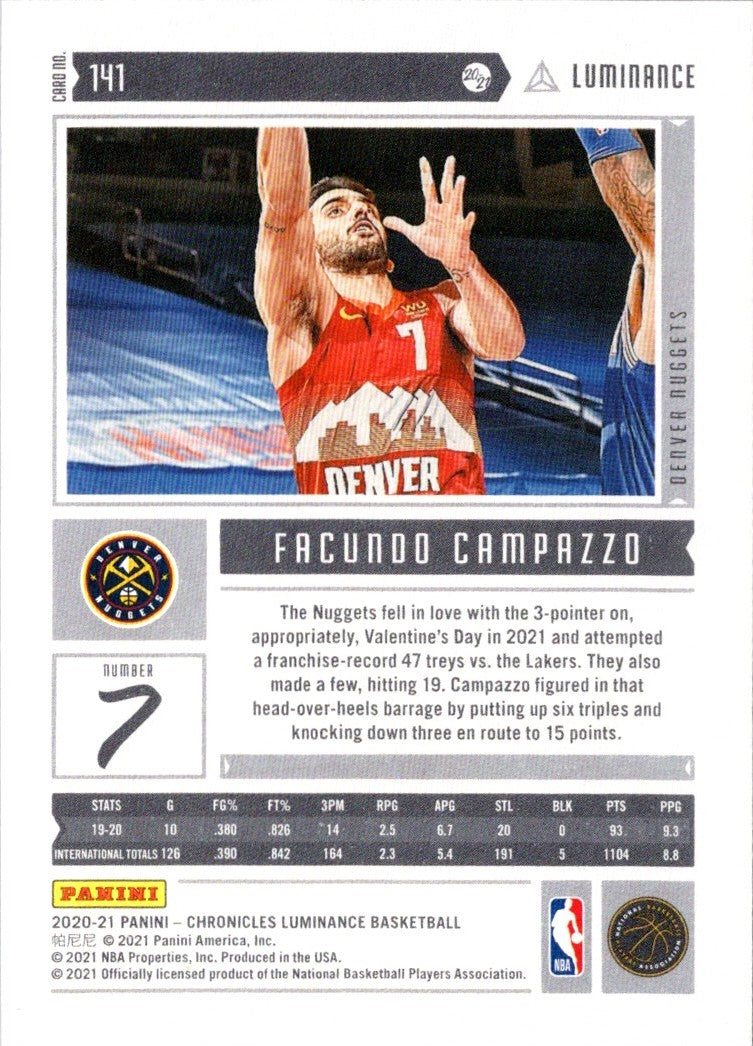 2020 Panini Chronicles Facundo Campazzo