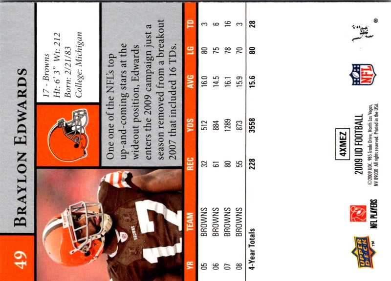 2009 Upper Deck Braylon Edwards