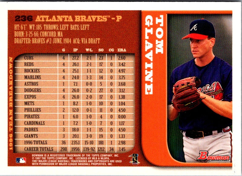 1997 Bowman Tom Glavine