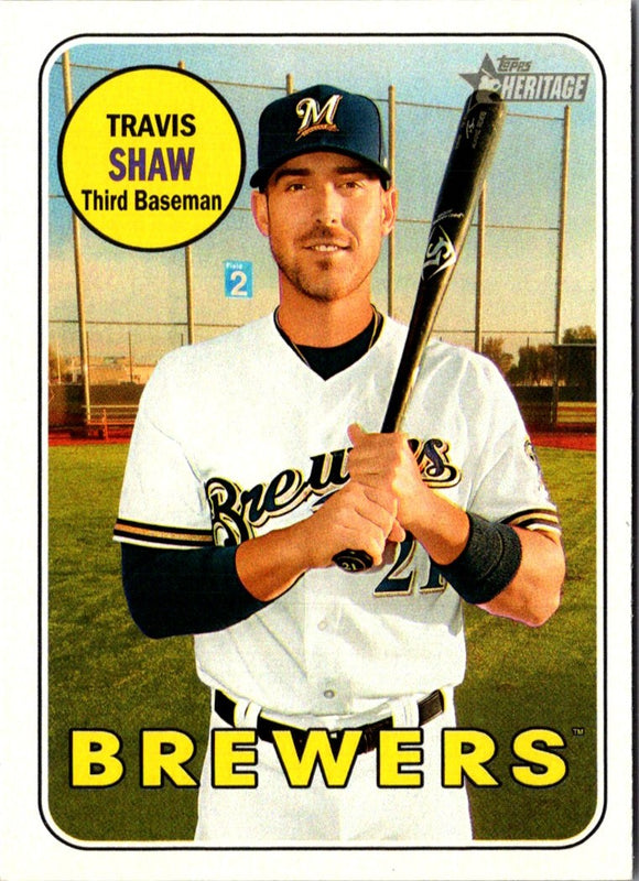 2018 Topps Heritage Travis Shaw #204