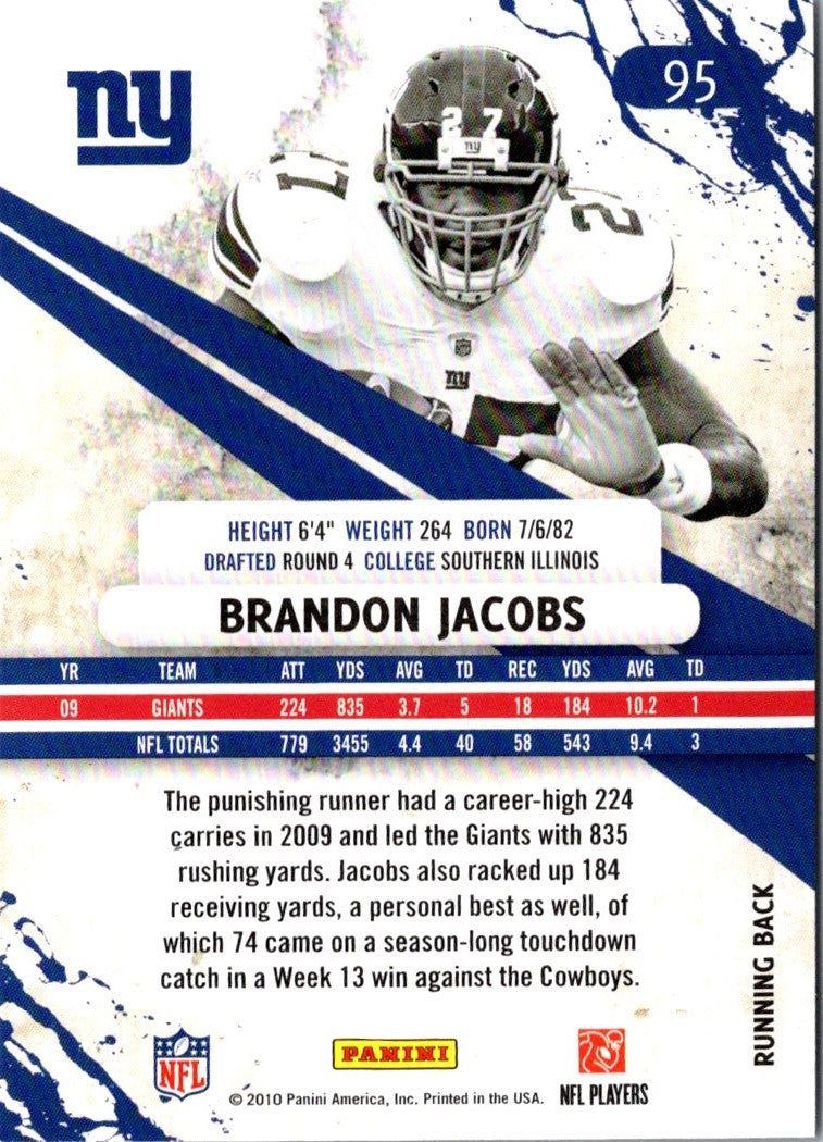 2010 Panini Rookies & Stars Longevity Brandon Jacobs