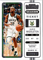 2022 Panini Contenders Game Ticket Green Khris Middleton #37