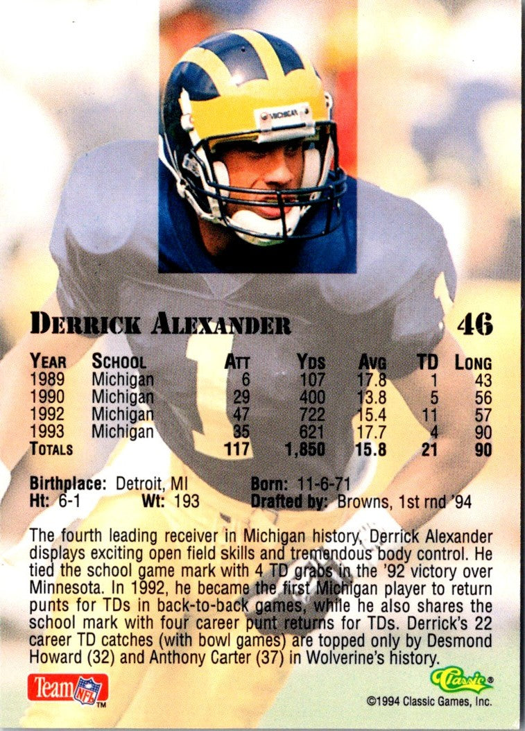 1994 Classic NFL Draft Derrick Alexander