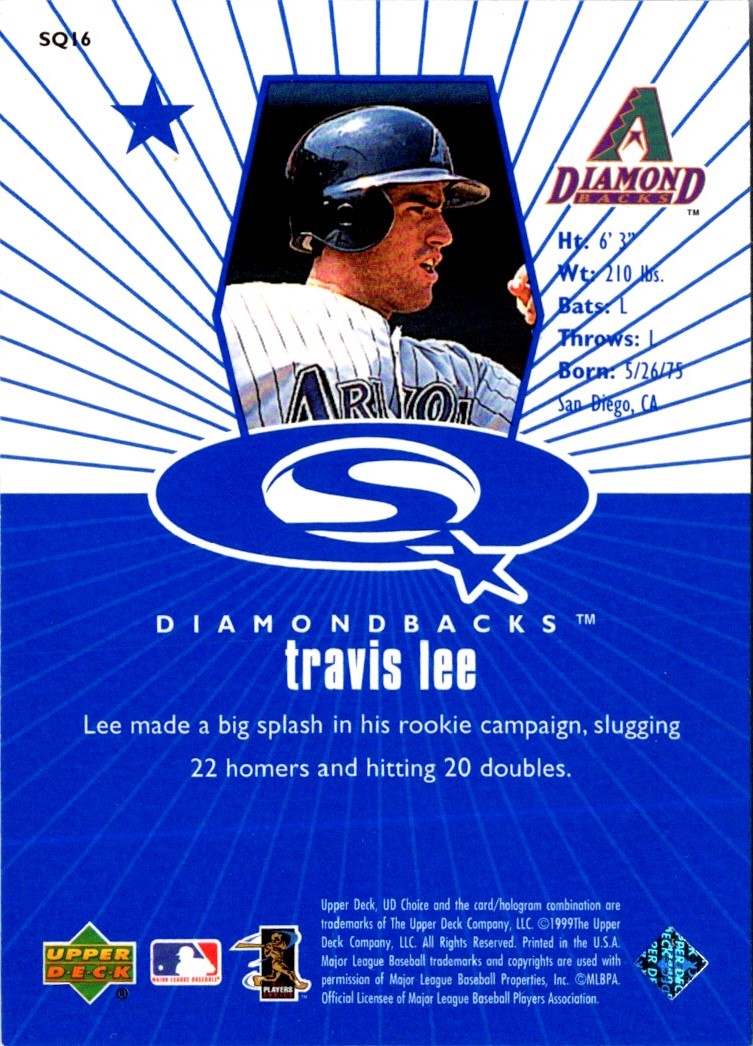 1999 UD Choice StarQuest Blue Travis Lee