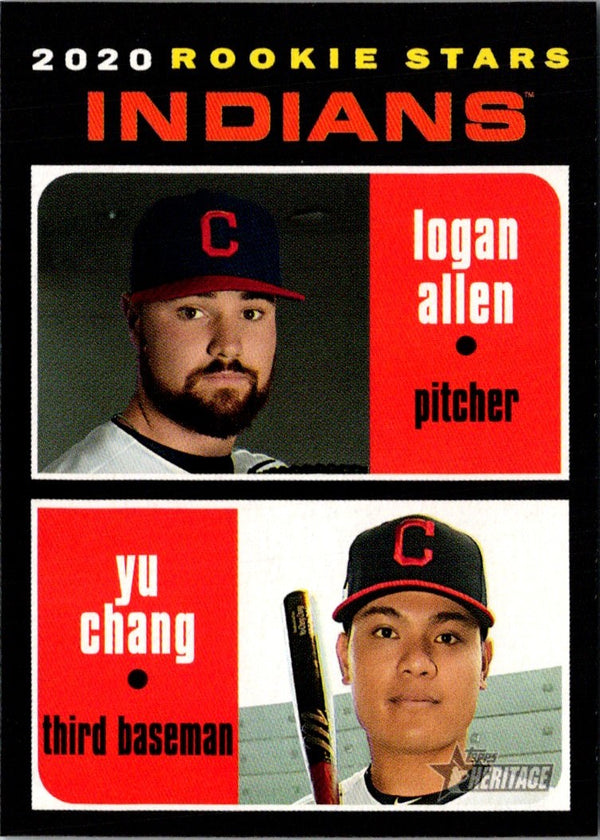 2020 Topps Heritage Logan Allen/Yu Chang #231 Rookie