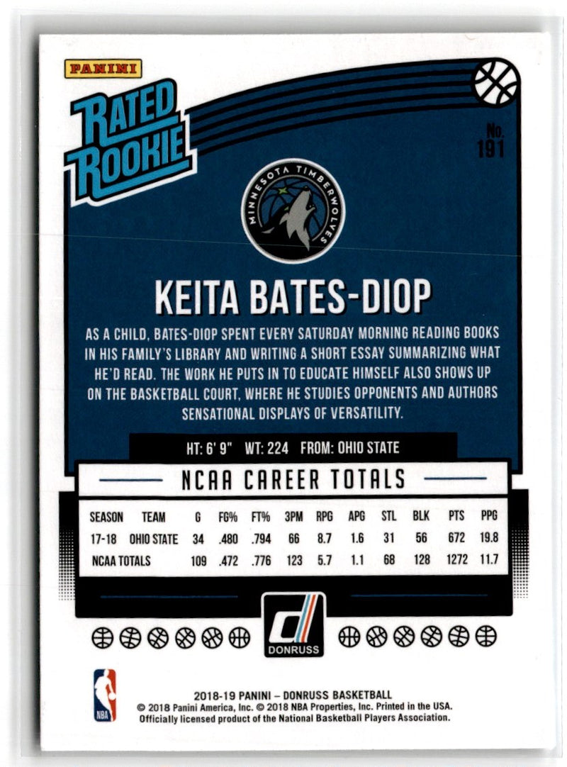 2018 Donruss Optic Blue Velocity Keita Bates-Diop