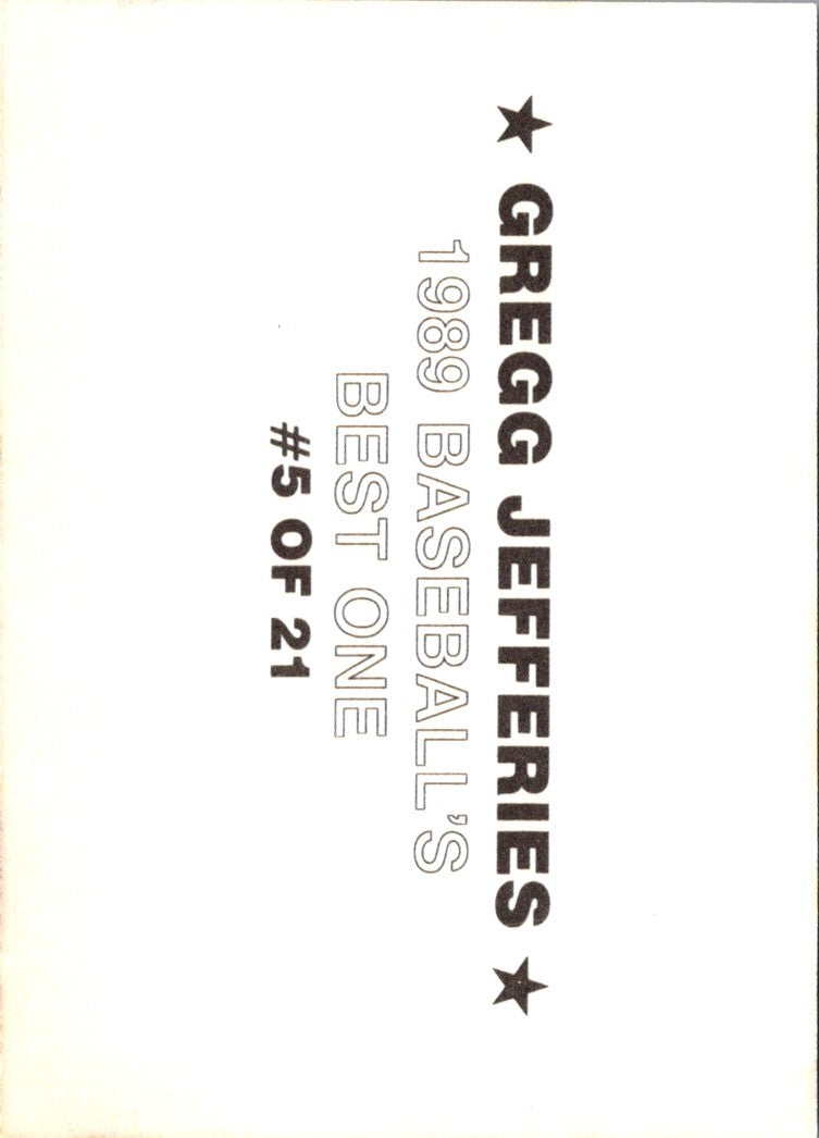 1989 Baseball's Best One (unlicensed) Gregg Jefferies