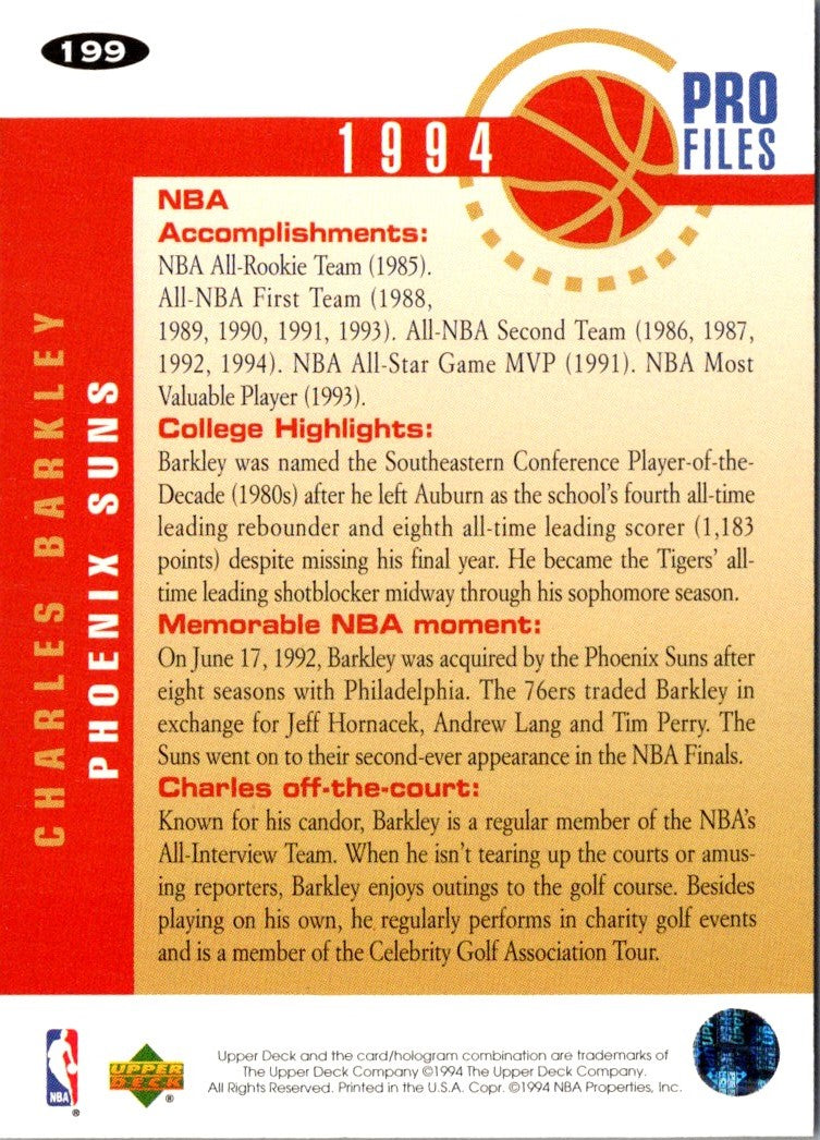 1994 Collector's Choice Silver Signatures Charles Barkley