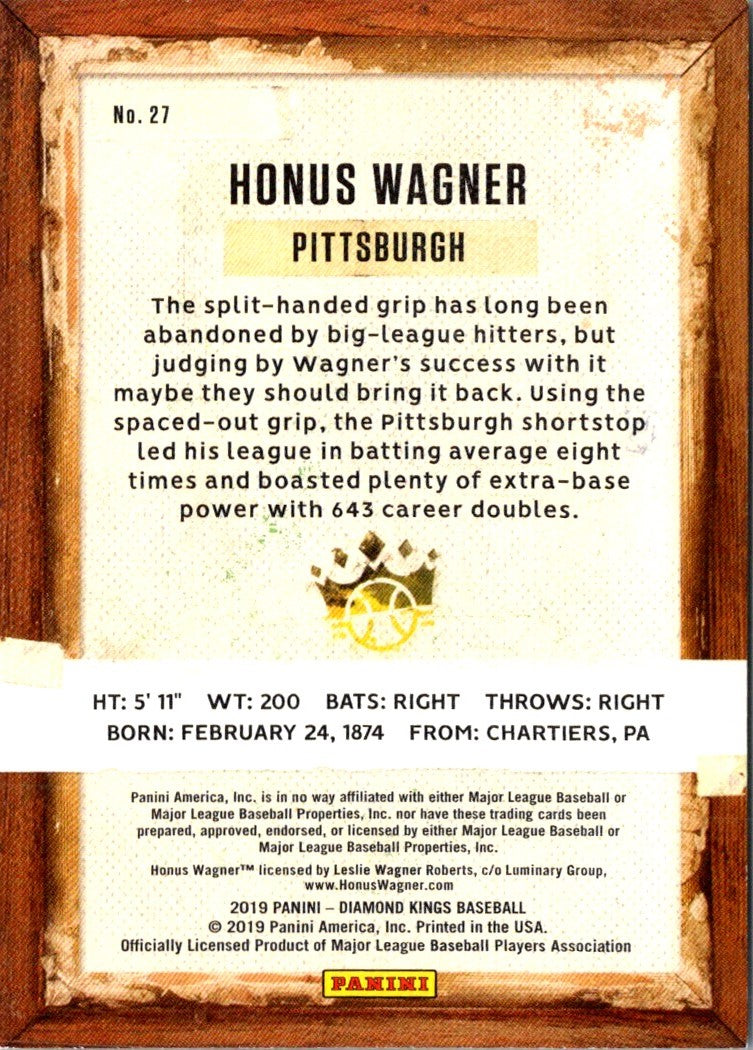 2019 Panini Diamond Kings Honus Wagner