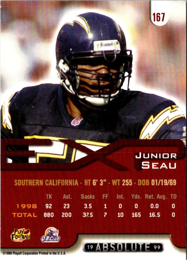 1999 Playoff Absolute EXP Junior Seau