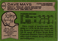 1978 Topps Dave Mays #353 Rookie