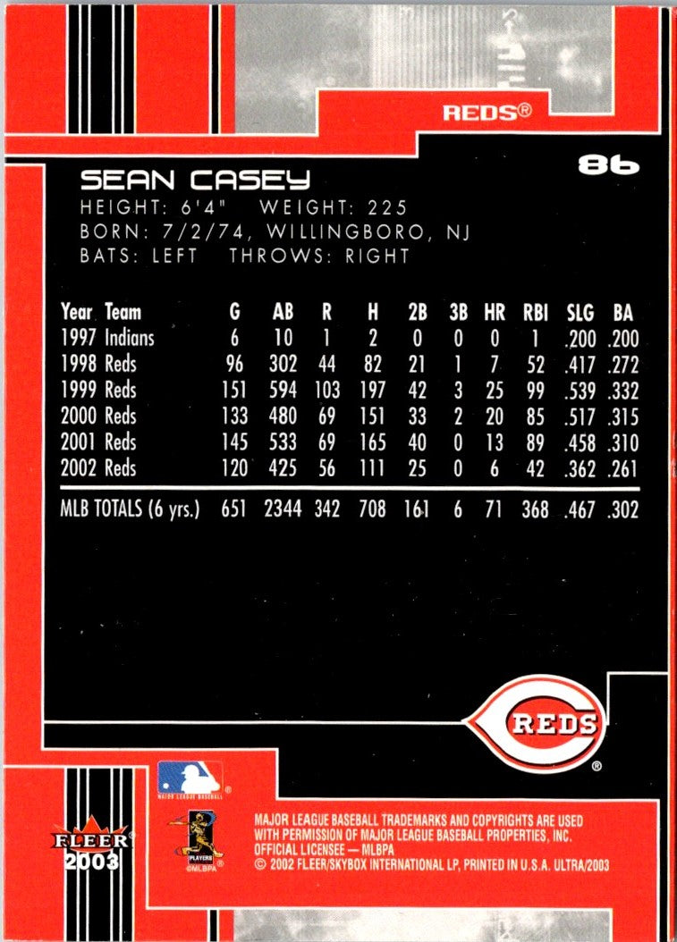 2002 SPx Sean Casey