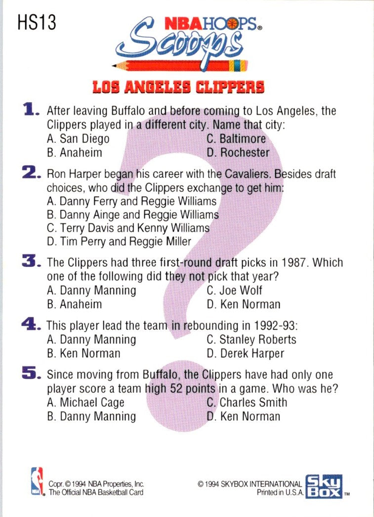 1993 Hoops Scoops James Worthy