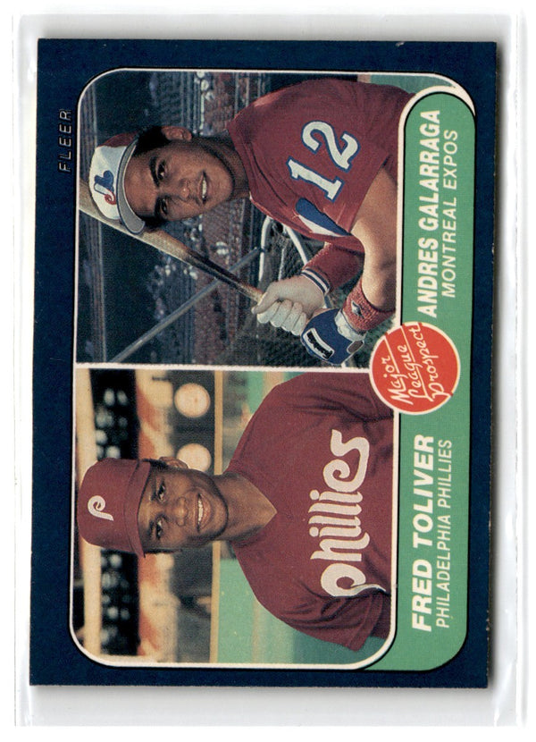 1986 Fleer Fred Toliver/Andres Galarraga #647 Rookie