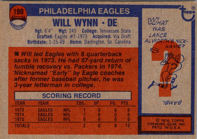 1976 Topps Will Wynn