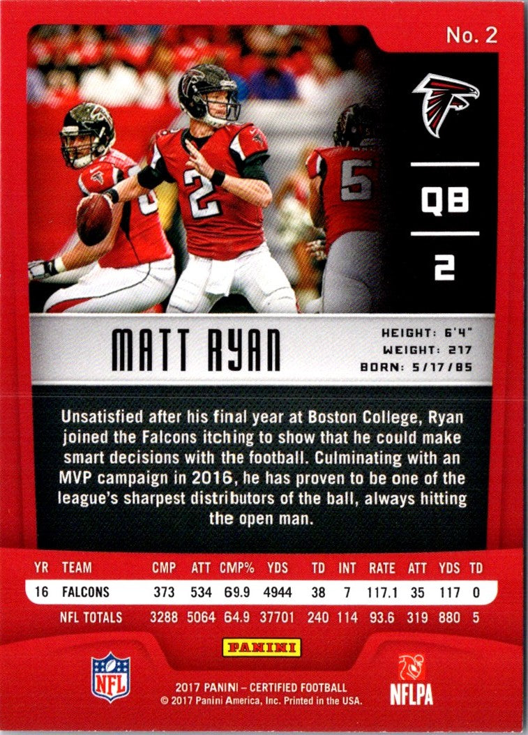 2017 Panini Certified Matt Ryan