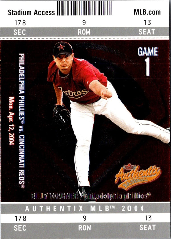 2004 Fleer Authentix Billy Wagner #59