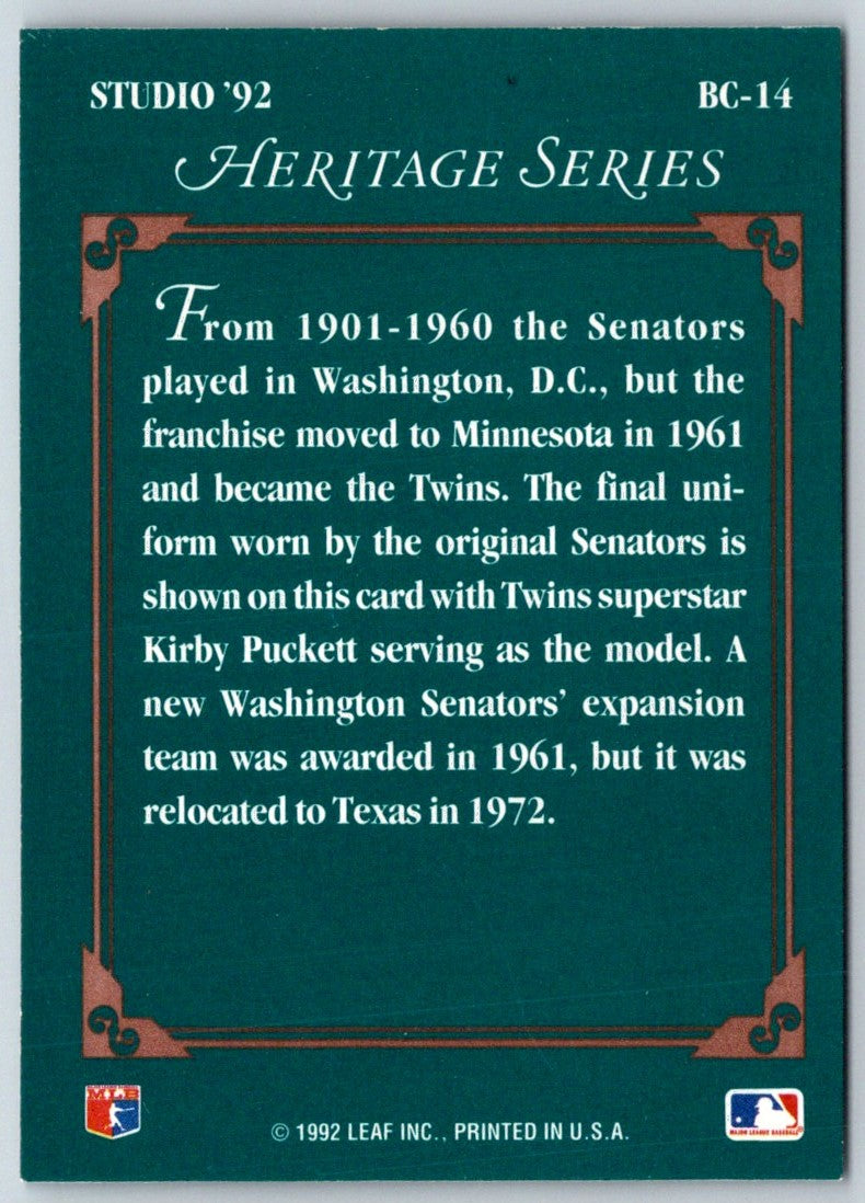 1992 Studio Heritage Kirby Puckett